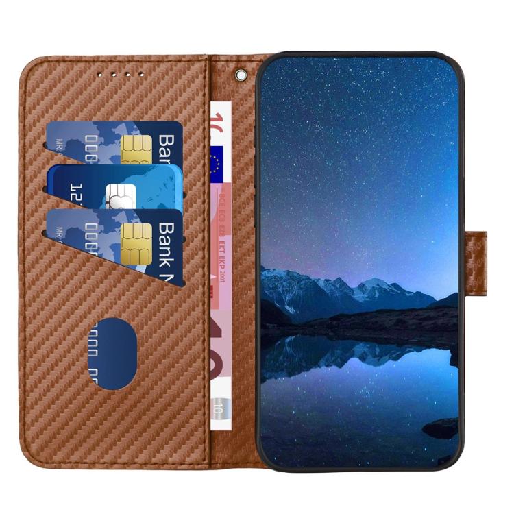 For Google Pixel 10 Pro XL YX0070 Carbon Fiber Buckle Leather Phone Case with Lanyard(Coffee) - Google Cases by buy2fix | Online Shopping UK | buy2fix
