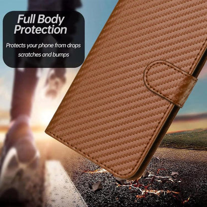 For Google Pixel 10 Pro XL YX0070 Carbon Fiber Buckle Leather Phone Case with Lanyard(Coffee) - Google Cases by buy2fix | Online Shopping UK | buy2fix
