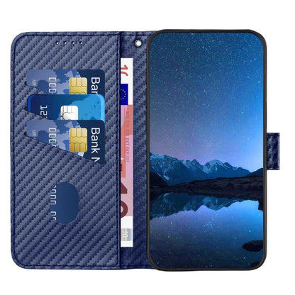 For Google Pixel 10 / Pixel 10 Pro YX0070 Carbon Fiber Buckle Leather Phone Case with Lanyard(Royal Blue) - Google Cases by buy2fix | Online Shopping UK | buy2fix