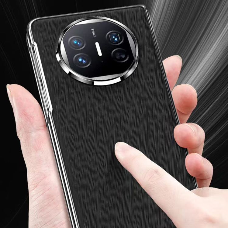 For Huawei Mate X5 Integrated Plating PC Leather Texture Full Coverage Fold Shockproof Phone Case(White) - Huawei Cases by buy2fix | Online Shopping UK | buy2fix