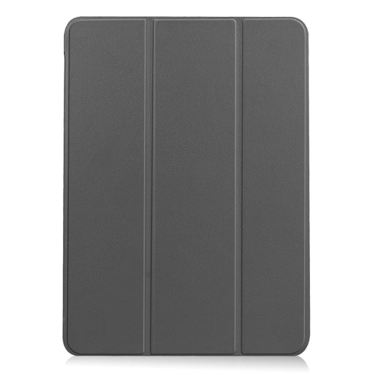 For iPad Air 13 2024 / 2025 Custer Pure Color 3-Fold Holder Smart Leather Tablet Case(Grey) - iPad Air 13 2025 / 2024 Cases by buy2fix | Online Shopping UK | buy2fix