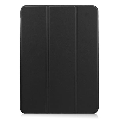 For iPad Air 11 2025 / 2024 Custer Pure Color 3-Fold Holder Smart Leather Tablet Case(Black) - iPad Air 11 2025 / 2024 Cases by buy2fix | Online Shopping UK | buy2fix