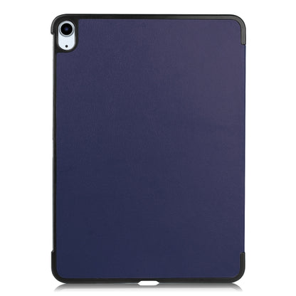For iPad Air 11 2025 / 2024 Custer Pure Color 3-Fold Holder Smart Leather Tablet Case(Blue) - iPad Air 11 2025 / 2024 Cases by buy2fix | Online Shopping UK | buy2fix