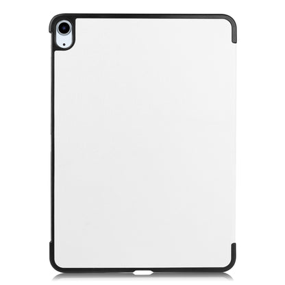 For iPad Air 11 2025 / 2024 Custer Pure Color 3-Fold Holder Smart Leather Tablet Case(White) - iPad Air 11 2025 / 2024 Cases by buy2fix | Online Shopping UK | buy2fix