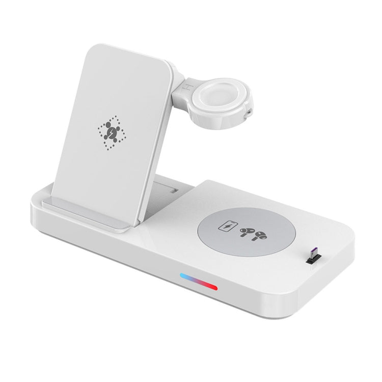 For Apple Series 3 in 1 15W Earphones/Phones/Watch Fold Wireless Charger Stand(White) by buy2fix