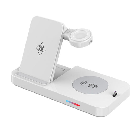 For Huawei Series 3 in 1 15W Earphones/Phones/Watch Fold Wireless Charger Stand(White) - Multifunction Charger by buy2fix | Online Shopping UK | buy2fix