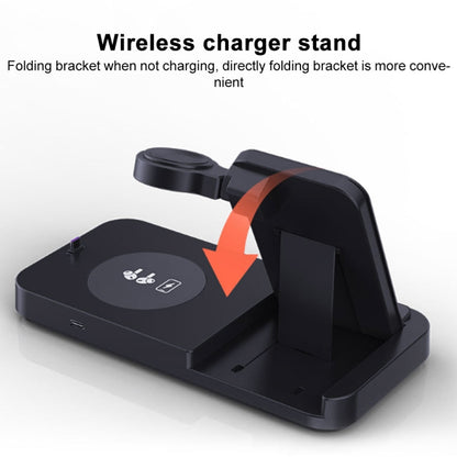 For Apple Series 3 in 1 15W Earphones/Phones/Watch Fold Wireless Charger Stand(White) by buy2fix