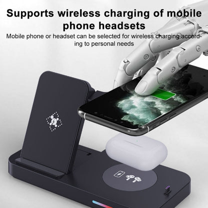 For Huawei Series 3 in 1 15W Earphones/Phones/Watch Fold Wireless Charger Stand(Black) - Multifunction Charger by buy2fix | Online Shopping UK | buy2fix