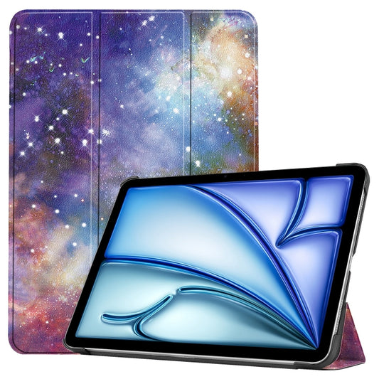 For iPad Air 13 2025 / 2024 Custer Painted 3-Fold Holder Smart Leather Tablet Case(Milky Way Nebula) - iPad Air 13 2025 / 2024 Cases by buy2fix | Online Shopping UK | buy2fix