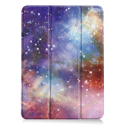 For iPad Air 13 2025 / 2024 Custer Painted 3-Fold Holder Smart Leather Tablet Case(Milky Way Nebula) - iPad Air 13 2025 / 2024 Cases by buy2fix | Online Shopping UK | buy2fix