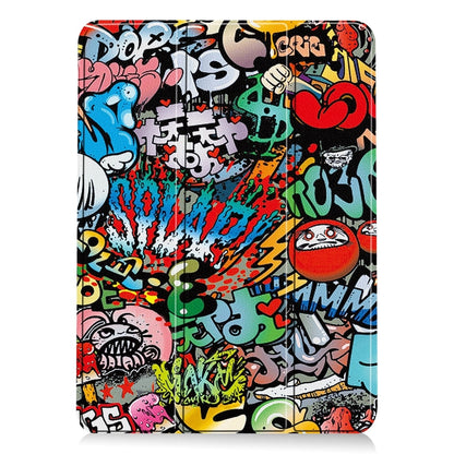 For iPad Air 13 2024 Custer Painted 3-Fold Holder Smart Leather Tablet Case(Graffiti) - iPad Air 13 2025 / 2024 Cases by buy2fix | Online Shopping UK | buy2fix