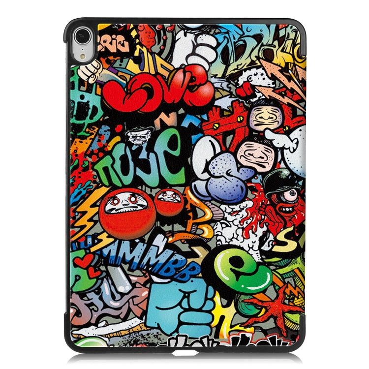 For iPad Air 13 2024 Custer Painted 3-Fold Holder Smart Leather Tablet Case(Graffiti) - iPad Air 13 2025 / 2024 Cases by buy2fix | Online Shopping UK | buy2fix