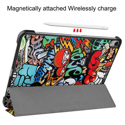 For iPad Air 13 2024 Custer Painted 3-Fold Holder Smart Leather Tablet Case(Graffiti) - iPad Air 13 2025 / 2024 Cases by buy2fix | Online Shopping UK | buy2fix