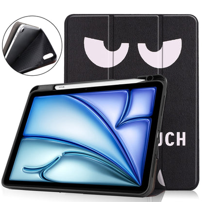 For iPad Air 11 2024 / 2025 Custer Painted 3-Fold Holder Smart Leather Tablet Case(Big Eye ME) - iPad Air 11 2025 / 2024 Cases by buy2fix | Online Shopping UK | buy2fix