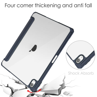 For iPad Air 11 2025 / 2024 Pure Color 3-fold Clear TPU Smart Leather Tablet Case(Blue) - iPad Air 11 2025 / 2024 Cases by buy2fix | Online Shopping UK | buy2fix