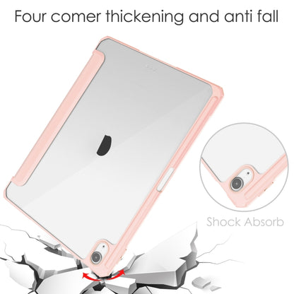For iPad Air 11 2025 / 2024 Pure Color 3-fold Clear TPU Smart Leather Tablet Case(Pink) - iPad Air 11 2025 / 2024 Cases by buy2fix | Online Shopping UK | buy2fix