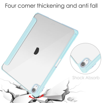 For iPad Air 11 2025 / 2024 Pure Color 3-fold Clear TPU Smart Leather Tablet Case(Sky Blue) - iPad Air 11 2025 / 2024 Cases by buy2fix | Online Shopping UK | buy2fix