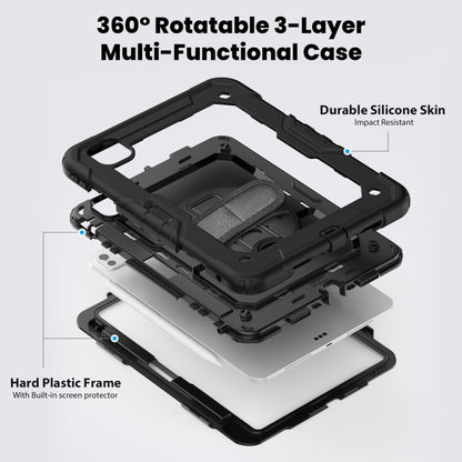 For iPad Pro 11 2024 Silicone Hybrid PC Tablet Protective Case(Black) - iPad Pro 11 2024 Cases by buy2fix | Online Shopping UK | buy2fix