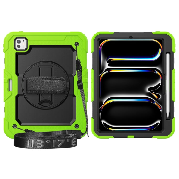 For iPad Pro 11 2024 Silicone Hybrid PC Tablet Protective Case(Black+Yellow Green) - iPad Pro 11 2024 Cases by buy2fix | Online Shopping UK | buy2fix