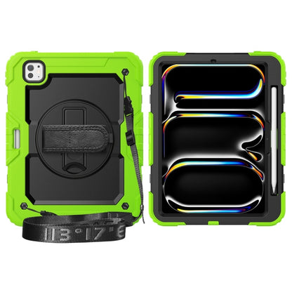 For iPad Pro 11 2024 Silicone Hybrid PC Tablet Protective Case(Black+Yellow Green) - iPad Pro 11 2024 Cases by buy2fix | Online Shopping UK | buy2fix