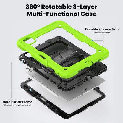 For iPad Pro 11 2024 Silicone Hybrid PC Tablet Protective Case(Black+Yellow Green) - iPad Pro 11 2024 Cases by buy2fix | Online Shopping UK | buy2fix