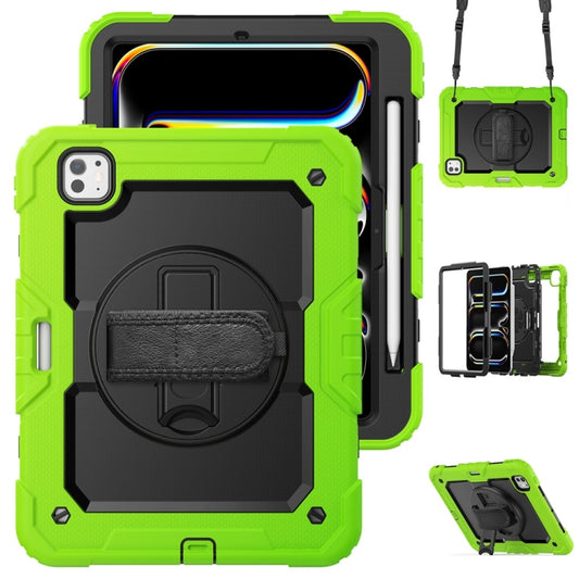 For iPad Pro 11 2024 Silicone Hybrid PC Tablet Protective Case(Black+Yellow Green) - iPad Pro 11 2024 Cases by buy2fix | Online Shopping UK | buy2fix