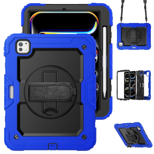 For iPad Pro 11 2024 Silicone Hybrid PC Tablet Protective Case(Black+Dark Blue) - iPad Pro 11 2024 Cases by buy2fix | Online Shopping UK | buy2fix