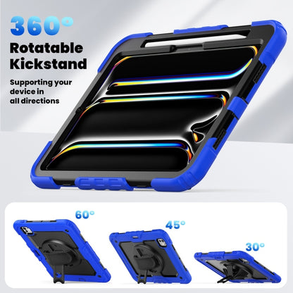 For iPad Pro 11 2024 Silicone Hybrid PC Tablet Protective Case(Black+Dark Blue) - iPad Pro 11 2024 Cases by buy2fix | Online Shopping UK | buy2fix