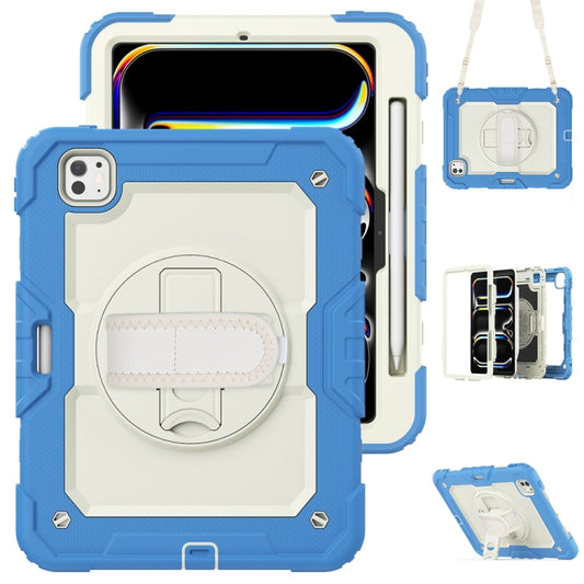 For iPad Pro 11 2024 Silicone Hybrid PC Tablet Protective Case(Cream+Navy Blue) - iPad Pro 11 2024 Cases by buy2fix | Online Shopping UK | buy2fix