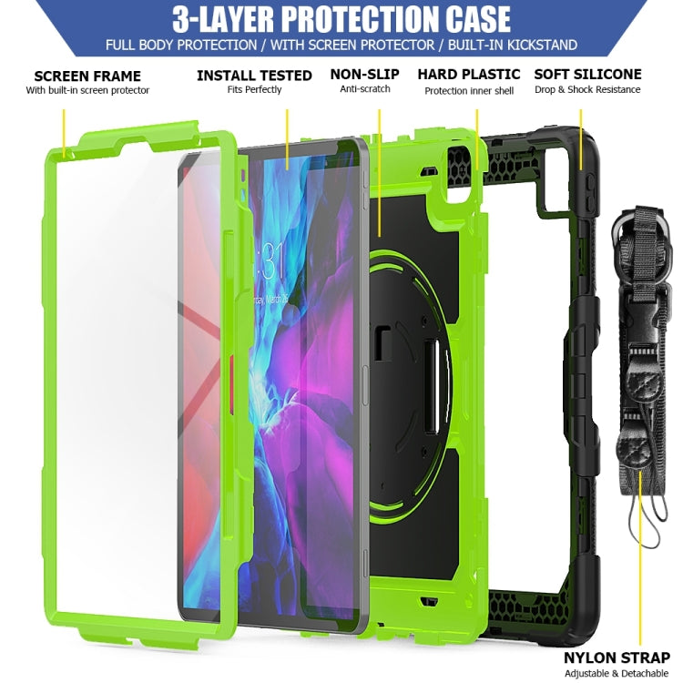 For iPad Pro 13 2024 Silicone Hybrid PC Tablet Protective Case(Yellow Green+Black) - iPad Pro 13 2024 Cases by buy2fix | Online Shopping UK | buy2fix