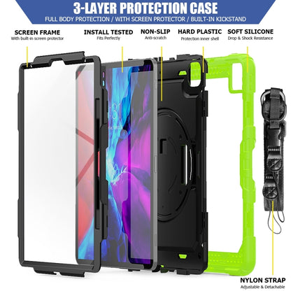 For iPad Pro 13 2024 Silicone Hybrid PC Tablet Protective Case(Black+Yellow Green) - iPad Pro 13 2024 Cases by buy2fix | Online Shopping UK | buy2fix