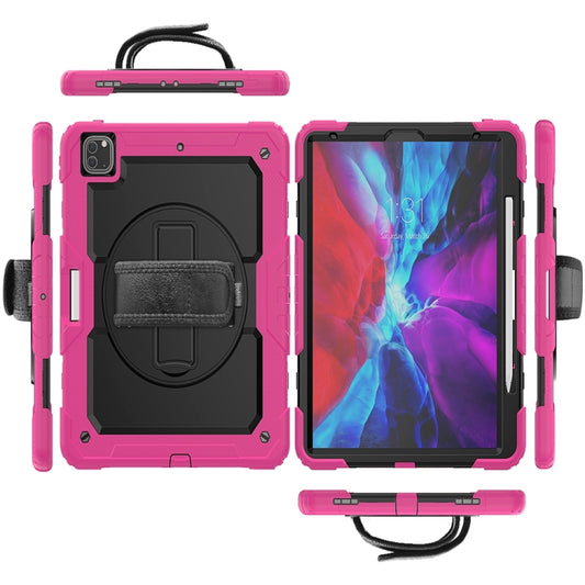 For iPad Pro 13 2024 Silicone Hybrid PC Tablet Protective Case(Black+Rose Red) - iPad Pro 13 2024 Cases by buy2fix | Online Shopping UK | buy2fix
