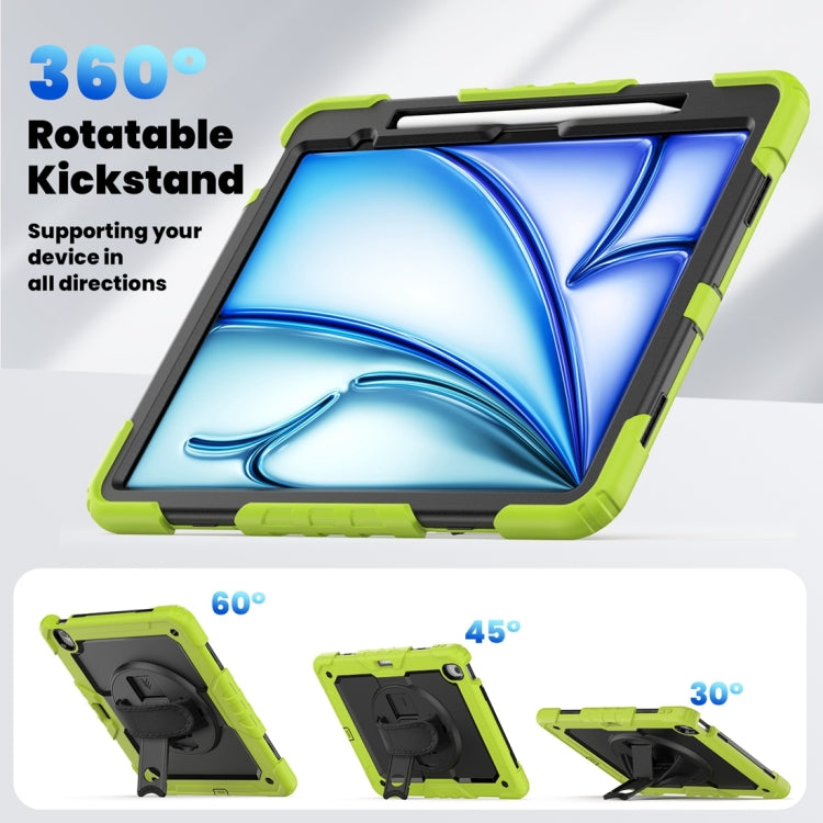 For iPad Air 13 2024 / Air 13 2025 Silicone Hybrid PC Tablet Protective Case(Black+Yellow Green) - iPad Air 13 2025 / 2024 Cases by buy2fix | Online Shopping UK | buy2fix