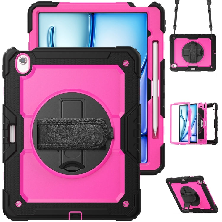 For iPad Air 13 2024 / Air 13 2025 Silicone Hybrid PC Tablet Protective Case(Rose Red+Black) - iPad Air 13 2025 / 2024 Cases by buy2fix | Online Shopping UK | buy2fix