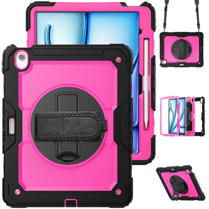 For iPad Air 13 2024 / Air 13 2025 Silicone Hybrid PC Tablet Protective Case(Rose Red+Black) - iPad Air 13 2025 / 2024 Cases by buy2fix | Online Shopping UK | buy2fix