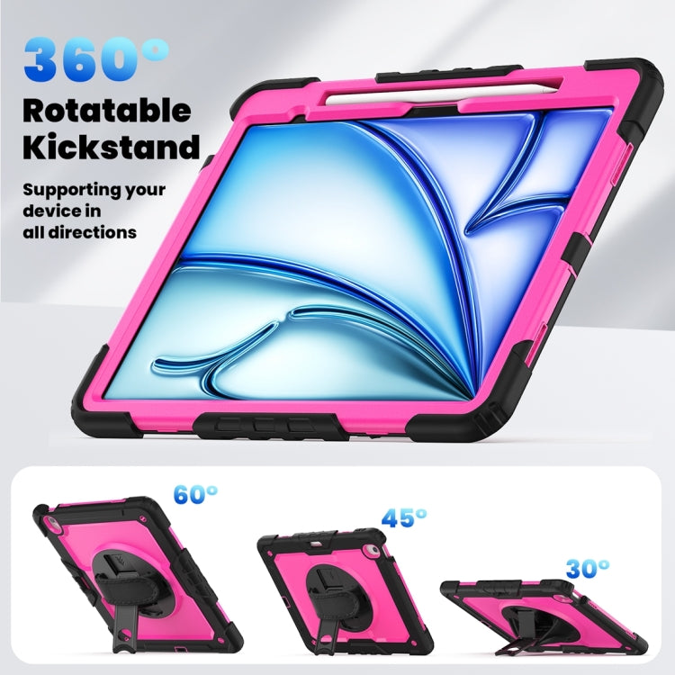 For iPad Air 13 2024 / Air 13 2025 Silicone Hybrid PC Tablet Protective Case(Rose Red+Black) - iPad Air 13 2025 / 2024 Cases by buy2fix | Online Shopping UK | buy2fix