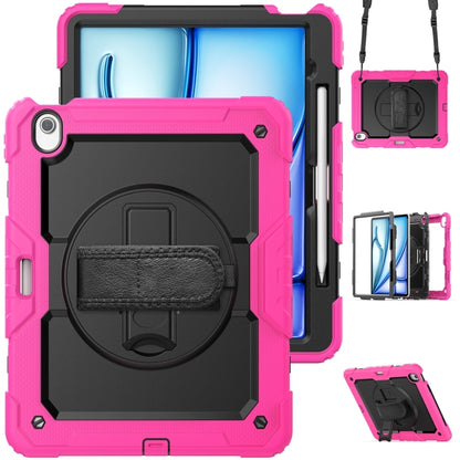 For iPad Air 13 2024 / Air 13 2025 Silicone Hybrid PC Tablet Protective Case(Black+Rose Red) - iPad Air 13 2025 / 2024 Cases by buy2fix | Online Shopping UK | buy2fix