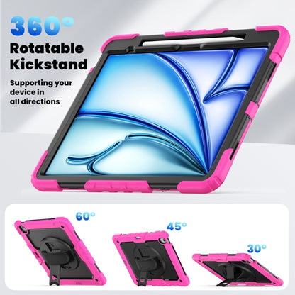 For iPad Air 13 2024 / Air 13 2025 Silicone Hybrid PC Tablet Protective Case(Black+Rose Red) - iPad Air 13 2025 / 2024 Cases by buy2fix | Online Shopping UK | buy2fix