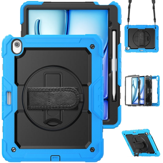 For iPad Air 13 2024 / Air 13 2025 Silicone Hybrid PC Tablet Protective Case(Black+Light Blue) - iPad Air 13 2025 / 2024 Cases by buy2fix | Online Shopping UK | buy2fix