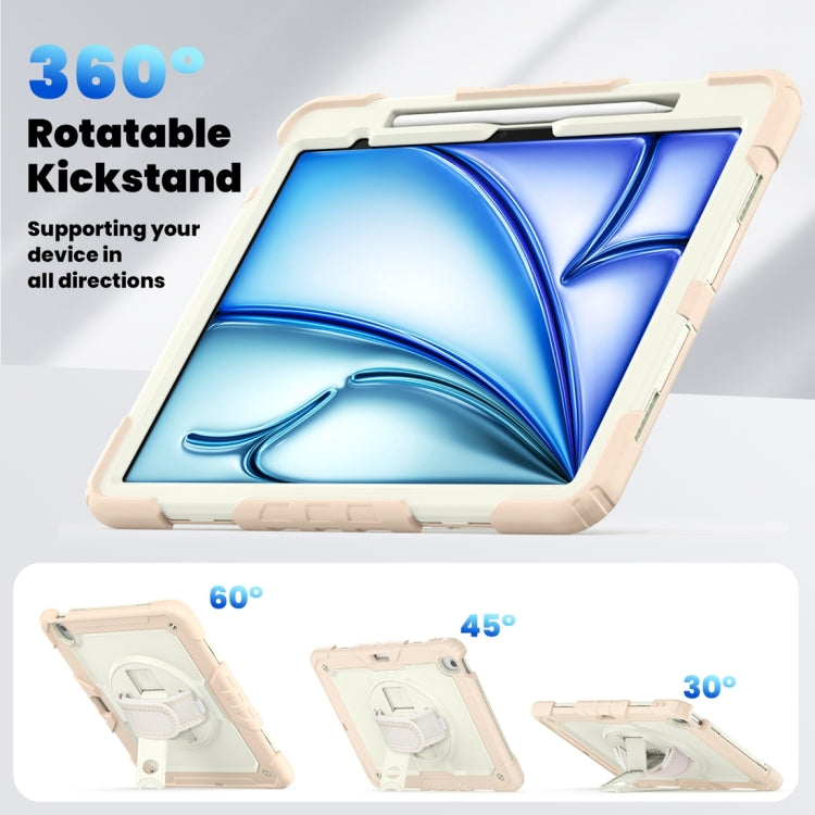 For iPad Air 13 2024 / Air 13 2025 Silicone Hybrid PC Tablet Protective Case(Cream+Rose Gold) - iPad Air 13 2025 / 2024 Cases by buy2fix | Online Shopping UK | buy2fix