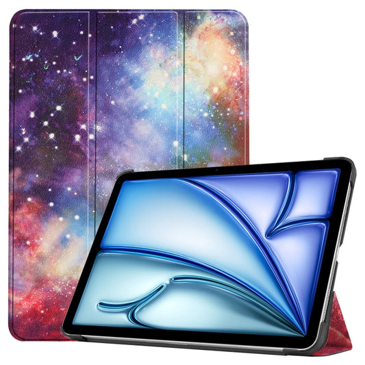 For iPad Air 11 2025 / 2024 Custer Painted 3-Fold Holder Smart Leather Tablet Case(Milky Way Nebula) - iPad Air 11 2025 / 2024 Cases by buy2fix | Online Shopping UK | buy2fix