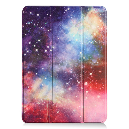 For iPad Air 11 2025 / 2024 Custer Painted 3-Fold Holder Smart Leather Tablet Case(Milky Way Nebula) - iPad Air 11 2025 / 2024 Cases by buy2fix | Online Shopping UK | buy2fix