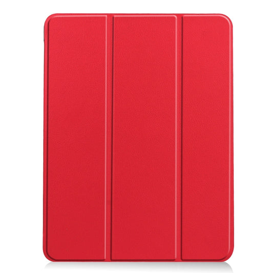 For iPad Air 11 2024 / 2025 Custer TPU Pure Color 3-Fold Holder Smart Leather Tablet Case(Red) - iPad Air 11 2025 / 2024 Cases by buy2fix | Online Shopping UK | buy2fix