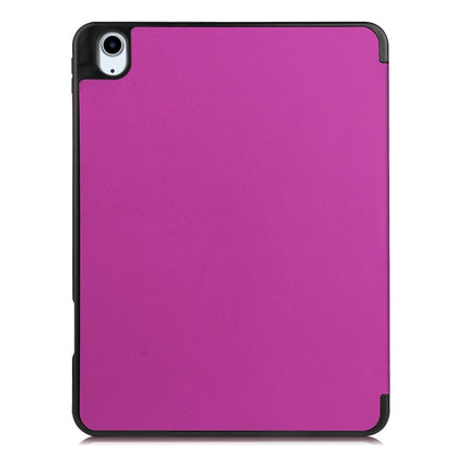 For iPad Air 11 2024 / 2025 Custer TPU Pure Color 3-Fold Holder Smart Leather Tablet Case(Purple) - iPad Air 11 2025 / 2024 Cases by buy2fix | Online Shopping UK | buy2fix