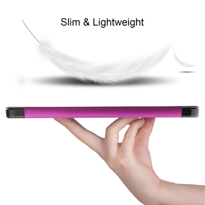 For iPad Air 11 2024 / 2025 Custer TPU Pure Color 3-Fold Holder Smart Leather Tablet Case(Purple) - iPad Air 11 2025 / 2024 Cases by buy2fix | Online Shopping UK | buy2fix