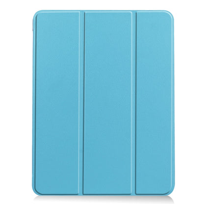 For iPad Air 11 2024 / 2025 Custer TPU Pure Color 3-Fold Holder Smart Leather Tablet Case(Sky Blue) - iPad Air 11 2025 / 2024 Cases by buy2fix | Online Shopping UK | buy2fix