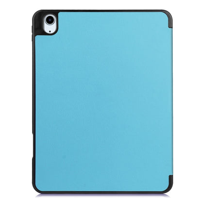For iPad Air 11 2024 / 2025 Custer TPU Pure Color 3-Fold Holder Smart Leather Tablet Case(Sky Blue) - iPad Air 11 2025 / 2024 Cases by buy2fix | Online Shopping UK | buy2fix