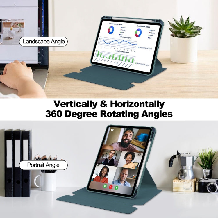 For iPad Air 13 2025 / 2024 Transparent Rotation Smart Leather Tablet Case with Keyboard(Dark Green) - iPad Air 13 2025 / 2024 Cases by buy2fix | Online Shopping UK | buy2fix