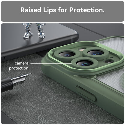 For iPhone 13 Pro Max Carbon Fiber Texture MagSafe Translucent Phone Case(Green) by buy2fix