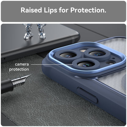 For iPhone 12 Pro Max Carbon Fiber Texture MagSafe Translucent Phone Case(Blue) by buy2fix